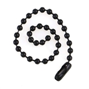 Kuglekæde - nøglekæde med lås. Sort lakeret. 15 cm. 5 stk.